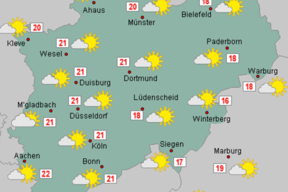 Nicht nur die Sonne kommt in den kommenden Tagen in NRW zum Vorschein, auch das Thermometer steigt wieder an.