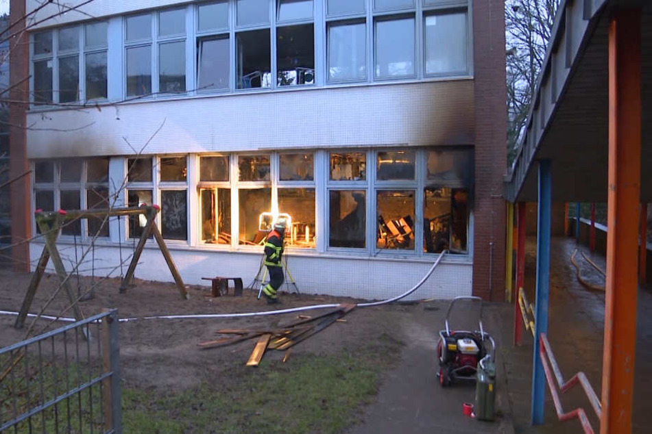 Der Gruppenraum im Erdgeschoss der Schule wurde zerstört.