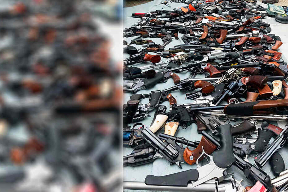 Dutzende Waffen wurden in der Luxusvilla gefunden.