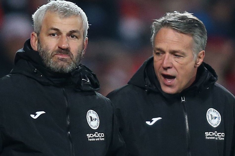 DSC-Coach Uwe Neuhaus (r.) hat derzeit Stürmer-Sorgen.