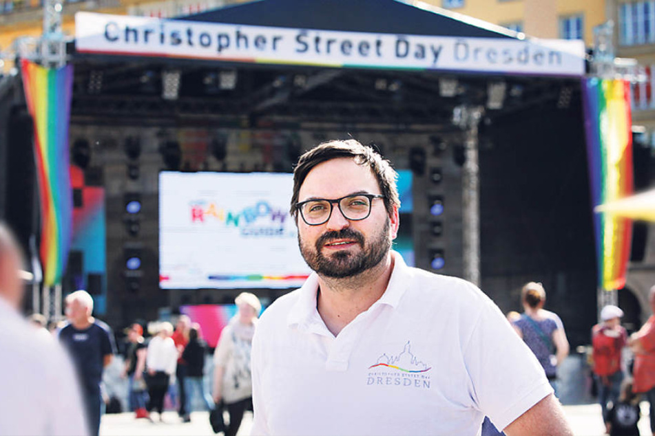 Für gleiche Rechte: Marc Dietzschkau (37), Pressesprecher vom Christopher
Street Day Dresden.