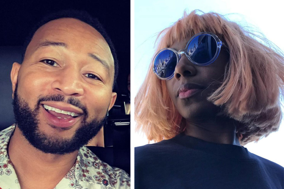 John Legend (l) and Santigold are releasing respective albums this week.