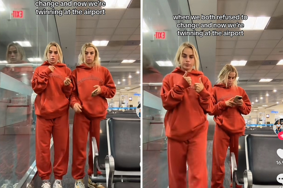 The Cavinder sisters joked that they accidentally "twinned" at the airport in a viral new TikTok.