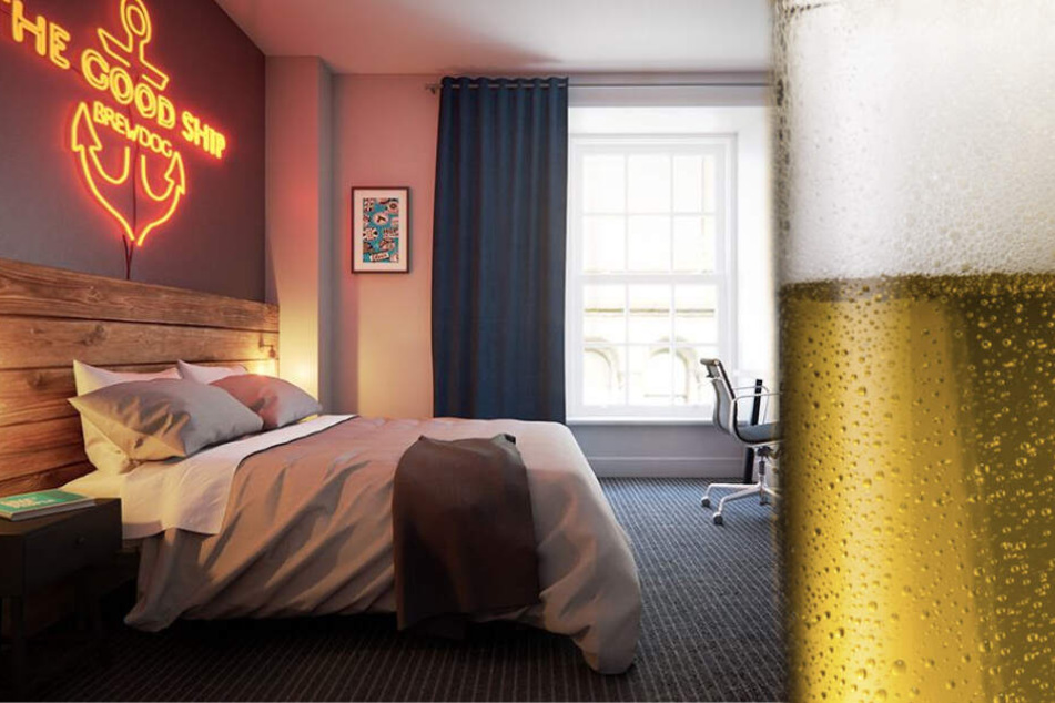 In Europas erstem Bierhotel gibt es sogar "ein Blondes" unter der Dusche