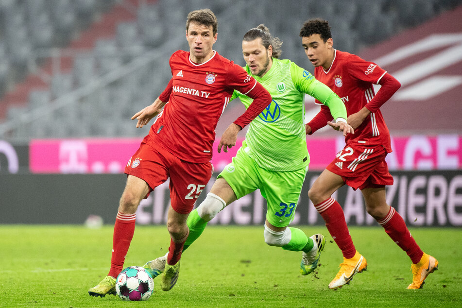 Kehrt Thomas Müller (31, l.) vom FC Bayern München in die Nationalmannschaft zurück? Und wie sieht die Zukunft von Jamal Musiala (r.) aus?