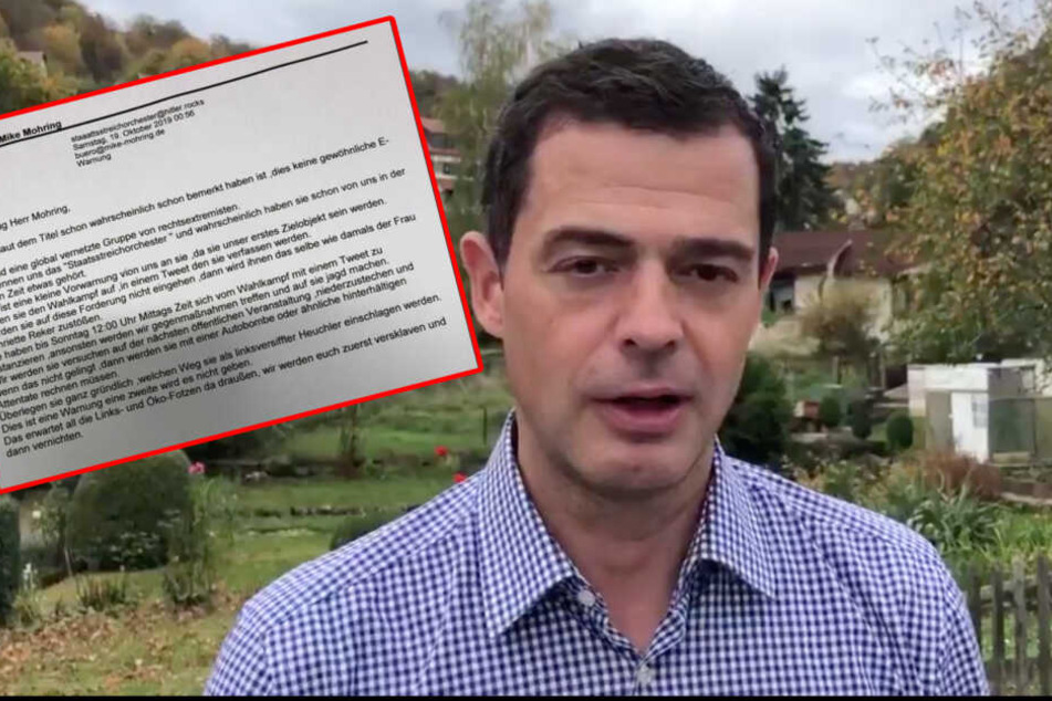 Mike Mohring in seinem Video und der E-Mail, die er später veröffentlichte. (Bildmontage)