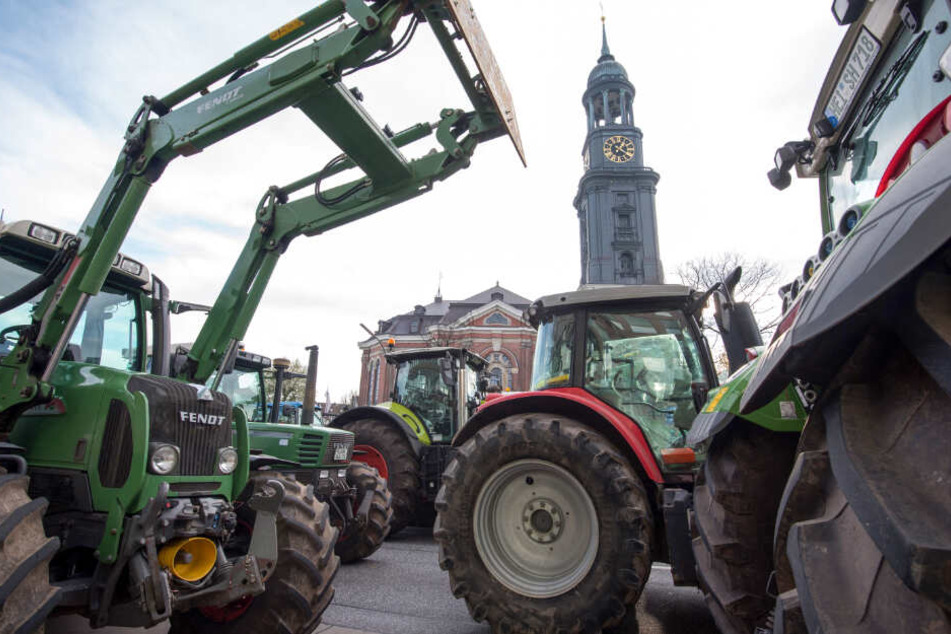 Im November kamen 5000 Landwirte mit ihren Traktoren nach Hamburg zu einer Protestaktion.