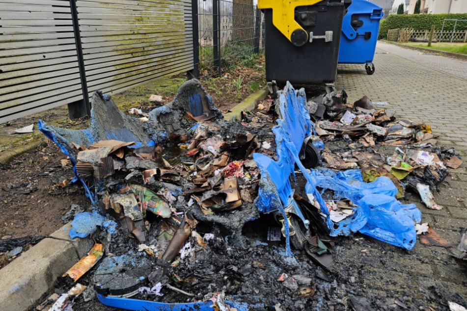 In der Julius-Seifert-Straße wurden zwei Papiermülltonnen angezündet.