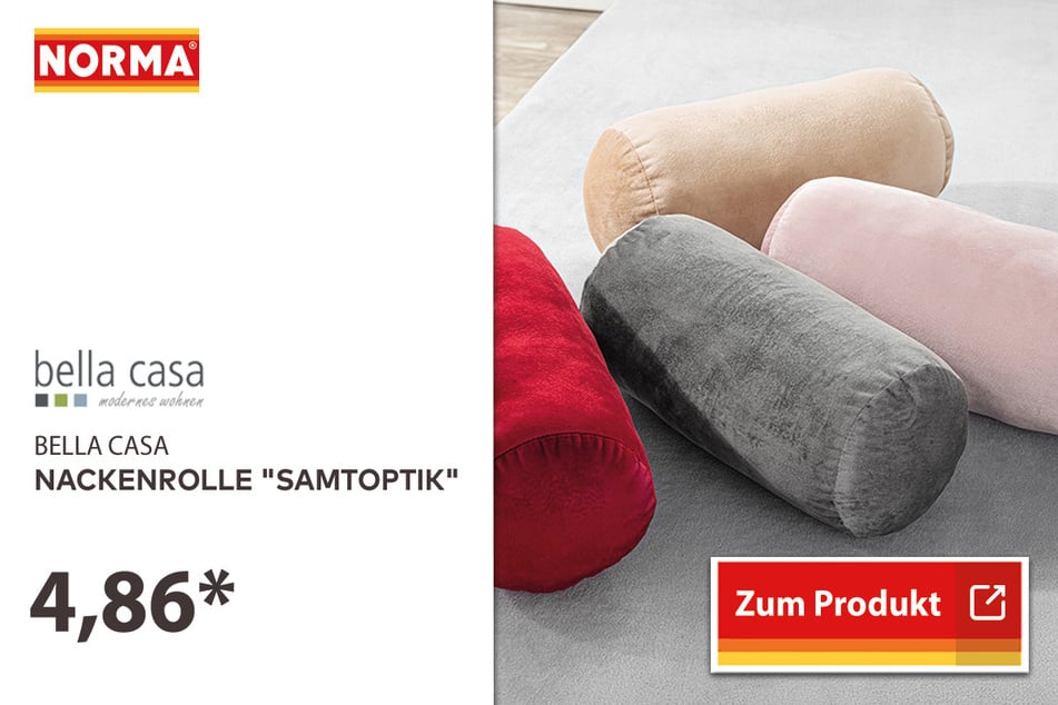 Nackenrolle "Samtoptik" für 4,86 Euro.