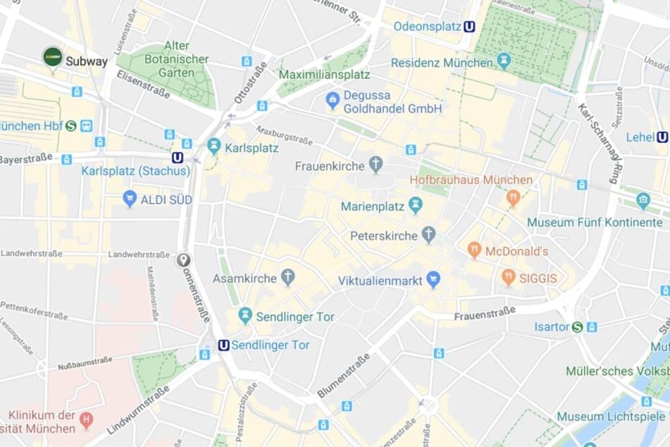 In der Sonnenstraße in München eskalierte ein Streit vor einem Lokal und rief die Polizei auf den Platz.