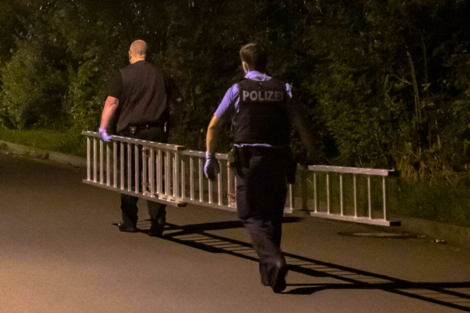Zwei Polizisten mussten die Leiter bis zur Dienststelle tragen.