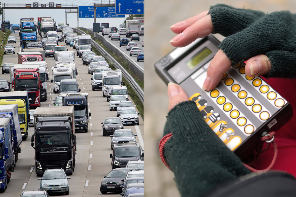 Auch digitale Erfassungsgeräte werden bei der Zählung genutzt. Insgesamt 600 Männer und Frauen stehen bis Oktober in Sachsen bereit zum Zählen des Verkehrs auf Autobahnen, Bundes- und Staatsstraßen.