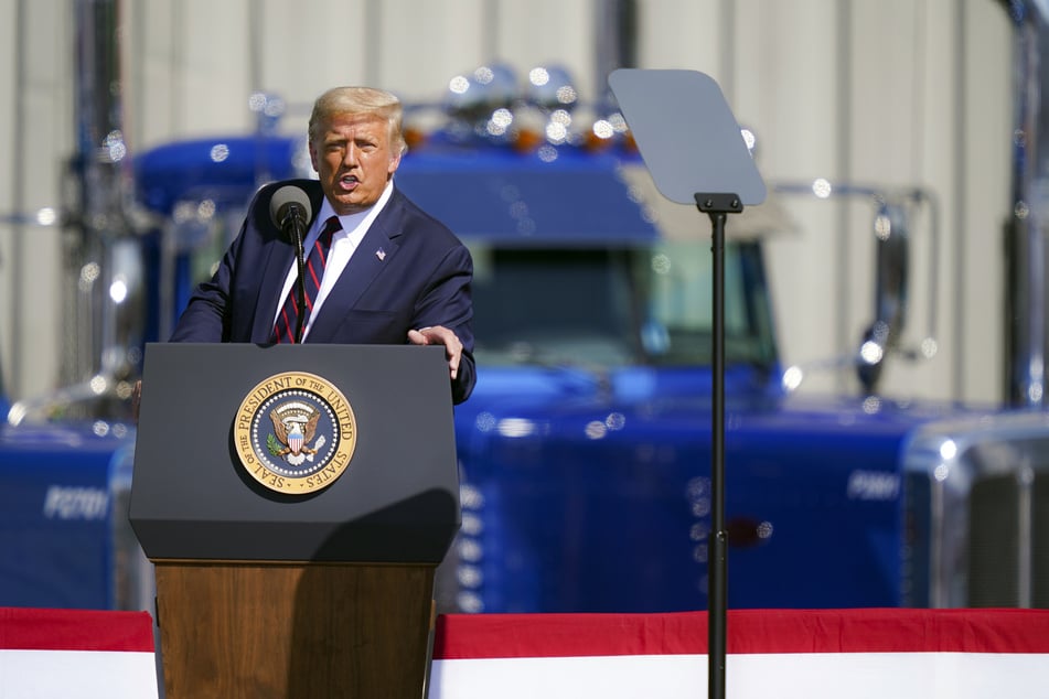 Donald Trump (74), President of the USA, speaks at an election campaign appearance.