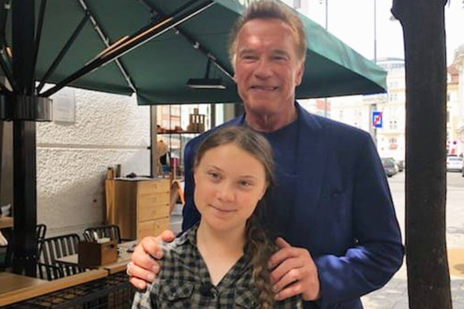 Arnold Schwarzenegger (71) und Greta (16) im Kampf vereint.