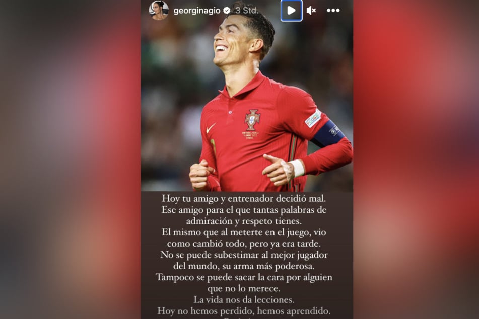 Georgina Rodriguez kritisierte den portugiesischen Nationaltrainer auf Instagram.