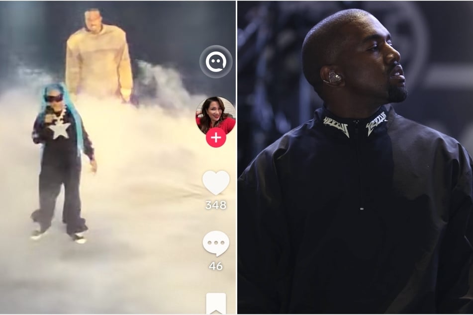 Kanye West and North West (l.) performed their joint songs together at SoFi Stadium for the rapper's one-night only show.