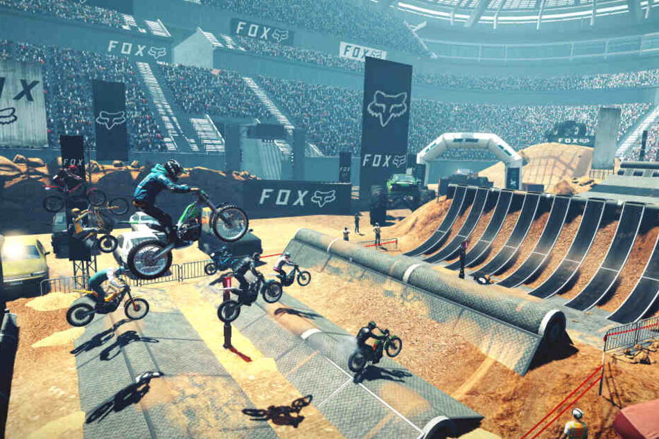 In "Trials Rising" könnt Ihr allein, zu zweit oder im Multiplayer mit bis zu acht Spielern Eure Geschicklichkeit unter Beweis stellen.