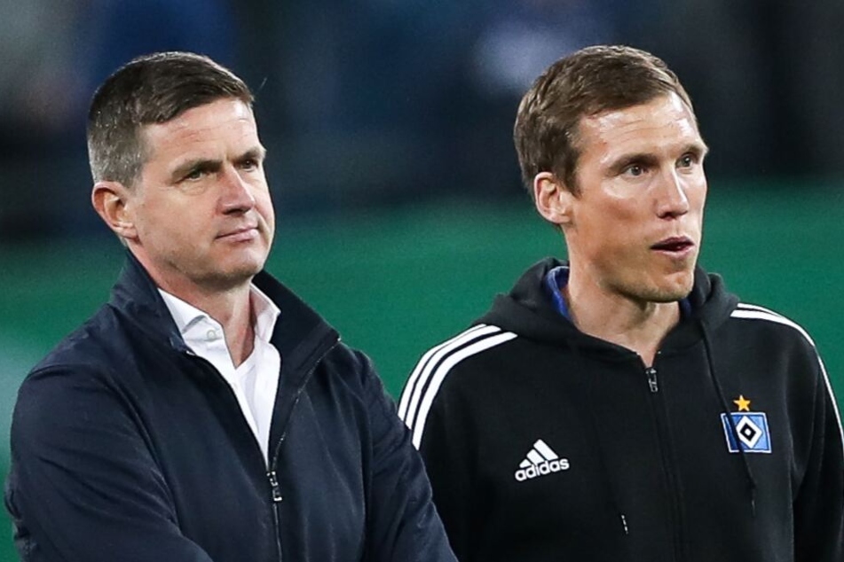 Ex-Trainer Hannes Wolf (r) und Sportdirektor Ralf Becker mussten am Ende der Saison gehen.