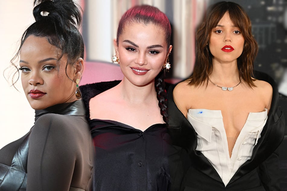 Rihanna (l), Selena Gomez (c), and Jenna Ortega are reportedly on the Met Gala guest list.