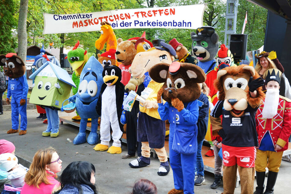 Die Maskottchenparade im Chemnitz dürfte für beste Stimmung beim Publikum sorgen.