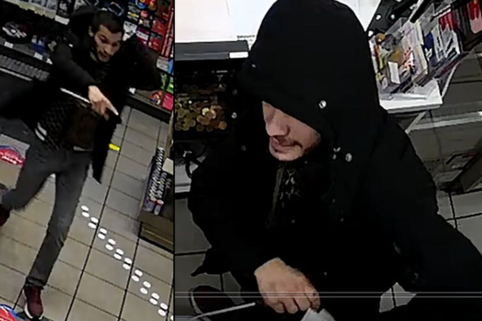 Die Polizei fahndet nach diesem mutmaßlichen Tankstellenräuber.