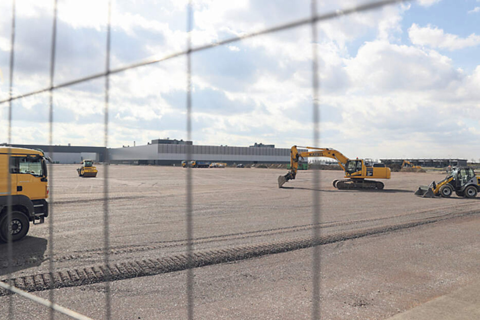 Blick auf das Baufeld für den künftigen Karosseriebau des Elektro-Macan.