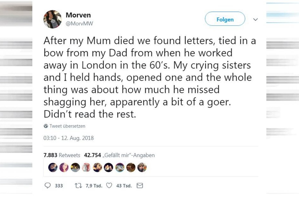 Abbruch: In ihrem Tweet, erklärt Morven die Situation.