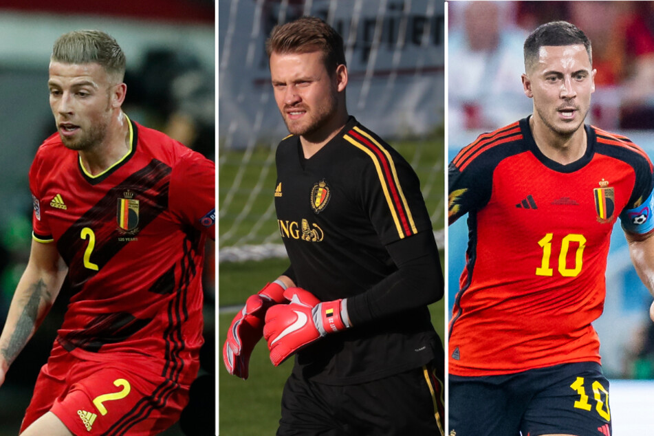 Toby Alderweireld (34, l.), Simon Mignolet (35, M.) und Eden Hazard (32, r.) waren jahrelang Stützen der belgischen Nationalmannschaft und sind inzwischen abgetreten.