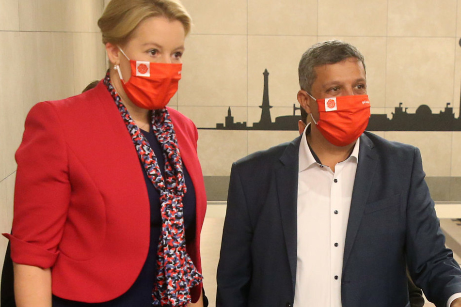 Bundesfamilienministerin Franziska Giffey (42) und Fraktionschef Raed Saleh (43) bilden die neue Doppelspitze der Berliner SPD.