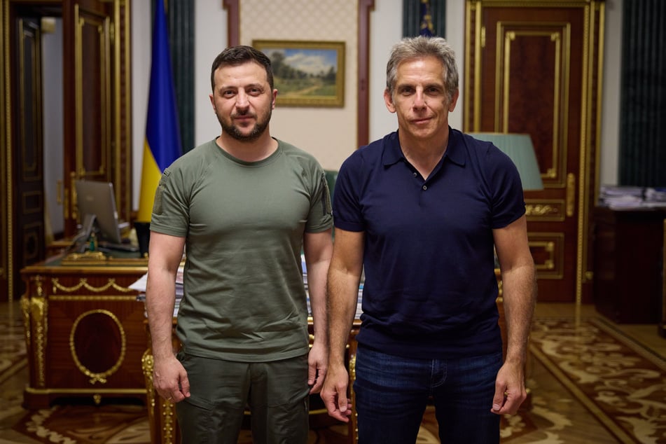 Wolodymyr Selenskyj (44, l.) traf UNHCR-Botschafter und Schauspieler Ben Stiller (56) in Kiew.