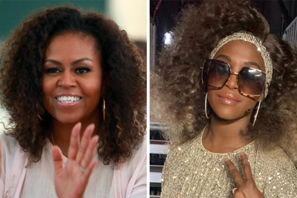 Das ist tatsächliche eine Ähnlichkeit vorhanden: Michelle Obama (l.) und Motsi Mabuse bei "Let's Dance" am Freitagabend.