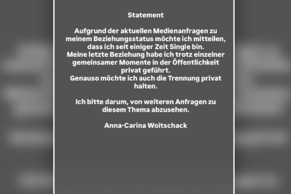 Anna-Carina Woitschack (33) hat nach wochenlangen Spekulationen erstmals Beziehungs-Klartext gesprochen.