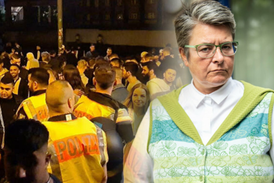 Im James-Simon-Park hatten sich Ende September erneut Hunderte Jugendliche versammelt. Monika Herrmann (r.) sind die Partys ein Dorn im Auge.