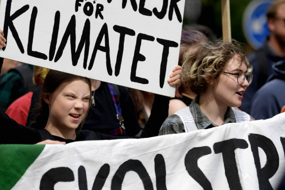 Stockholm im Mai 2019: Aktivistin Greta Thunberg (links) auf einer "Fridays for Future"-Demo.
