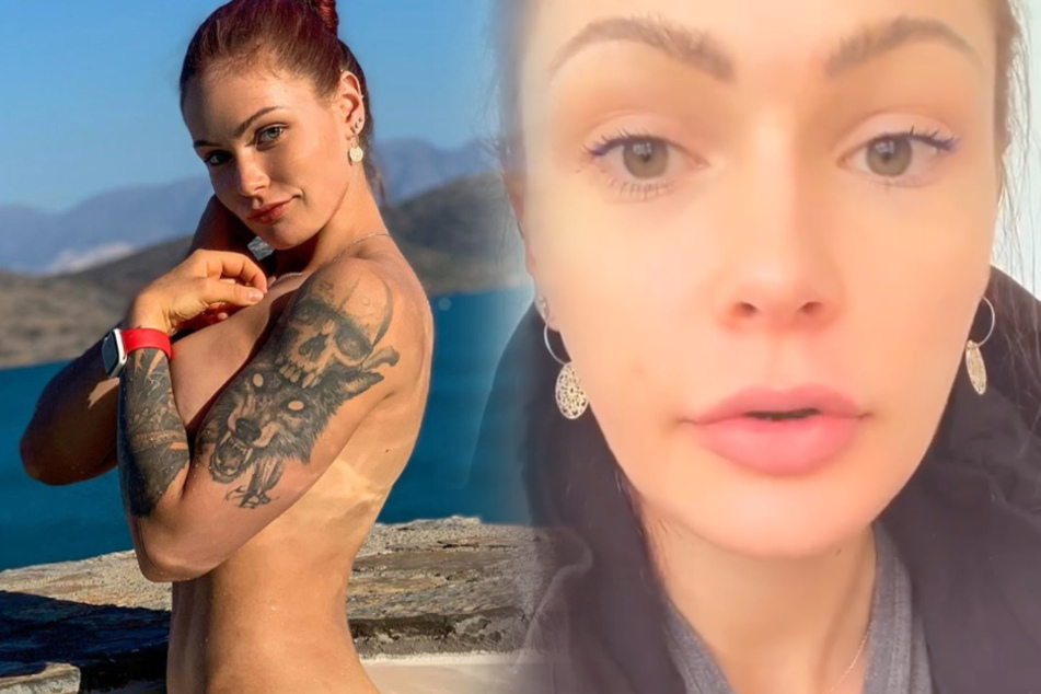 Die Fotomontage zeigt je einen Post und einen Story-Ausschnitt aus dem Instagram-Profil der Fitness-Influencerin "Lealoveslifting" aus Gießen.