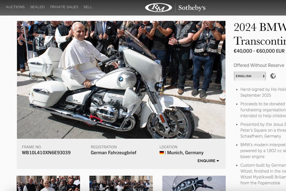 I'm on the Highway to Heaven: Der Papst schien dieser online zur Versteigerung angepriesenen BMW nicht abgeneigt zu sein.