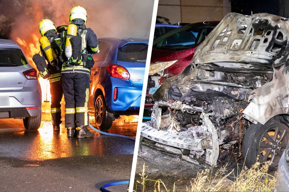 Feuerwehreinsatz im Erzgebirge: Auto in Flammen