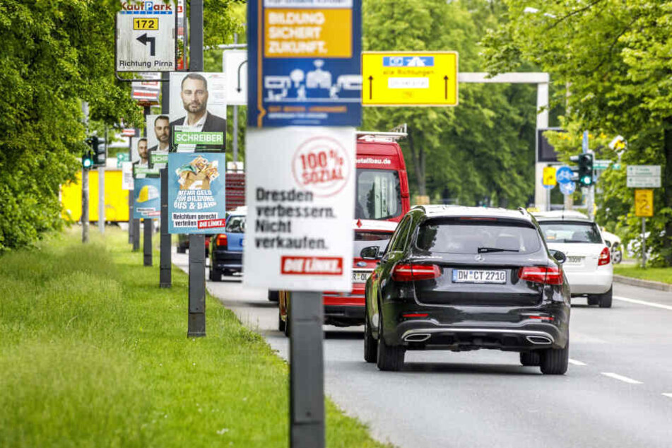 Auch zur Landtagswahl ist Dresden wieder übersät mit Wahlplakaten. (Symbolbild)