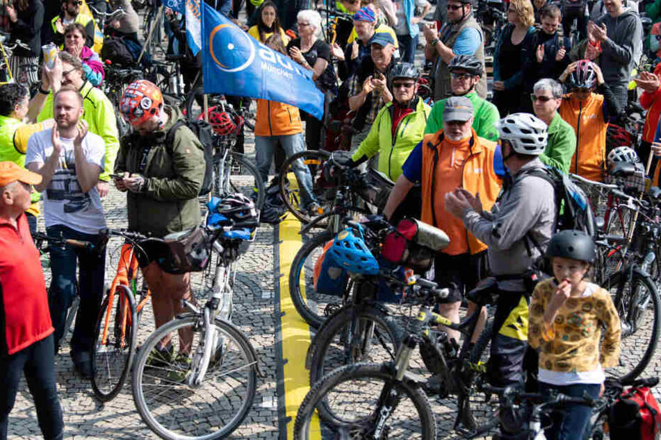Mit der ADFC-Radsternfahrt sollte den Forderungen des "Radentscheid München" Nachdruck verliehen werden.