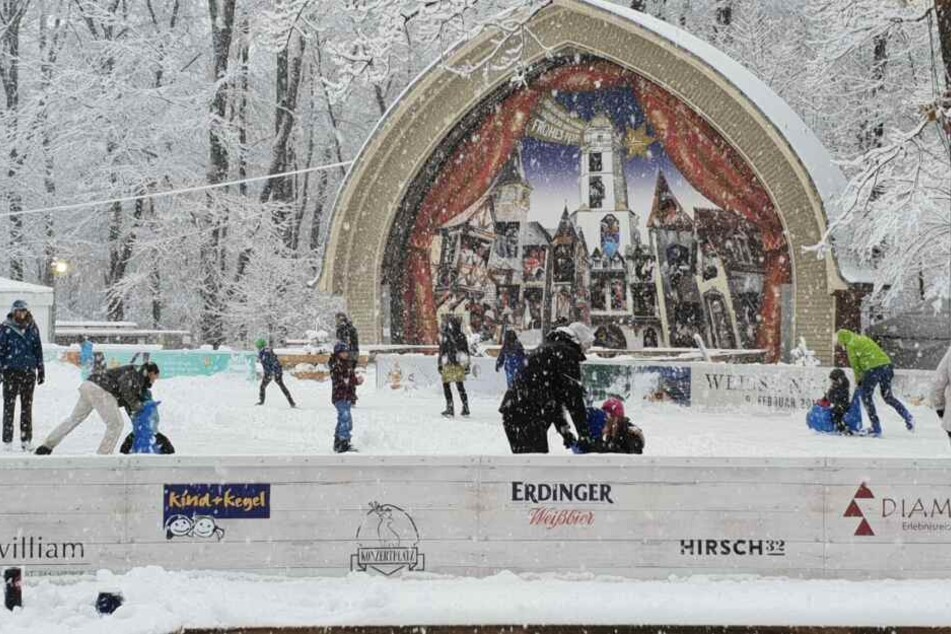 21 Zentimeter Neuschnee fielen bis zum Mittag auf dem Weißen Hirsch.