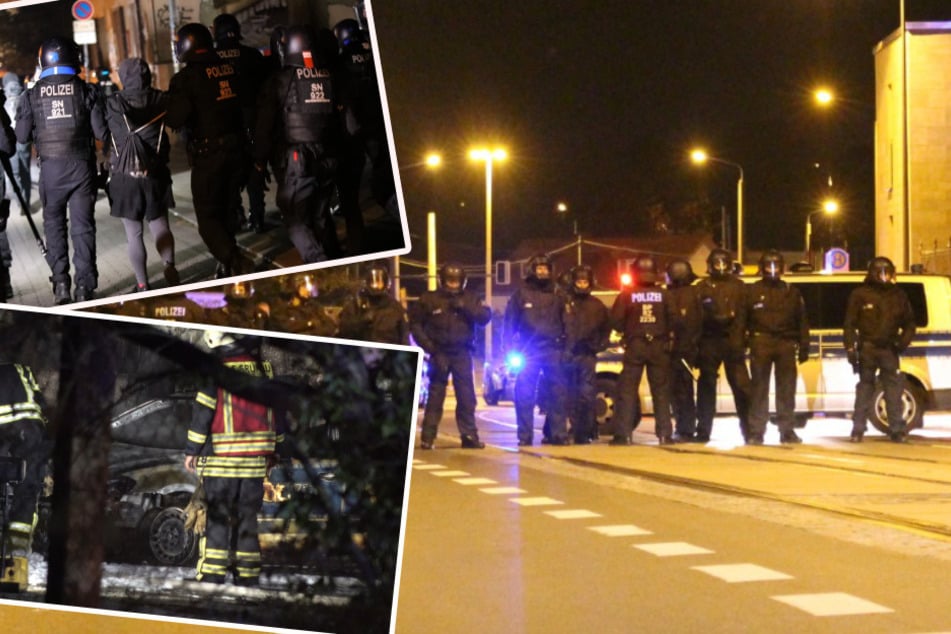 Jagdszenen in Leipzig-Connewitz, Polizeiwagen abgefackelt: Die dritte Horror-Nacht in Folge