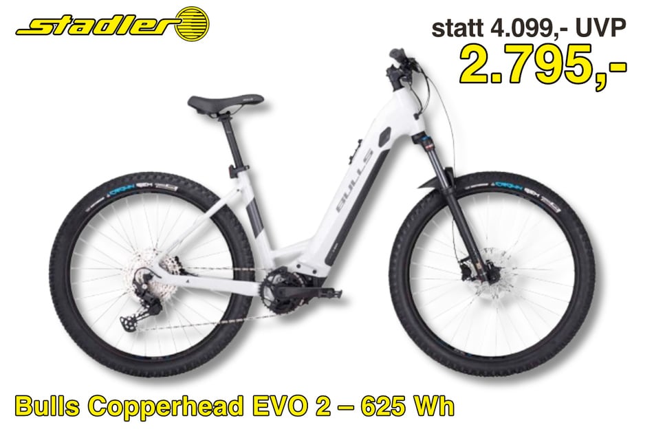 Das Bulls Copperhead EVO 2 E-Bike für 2.795 statt 4.099 Euro.