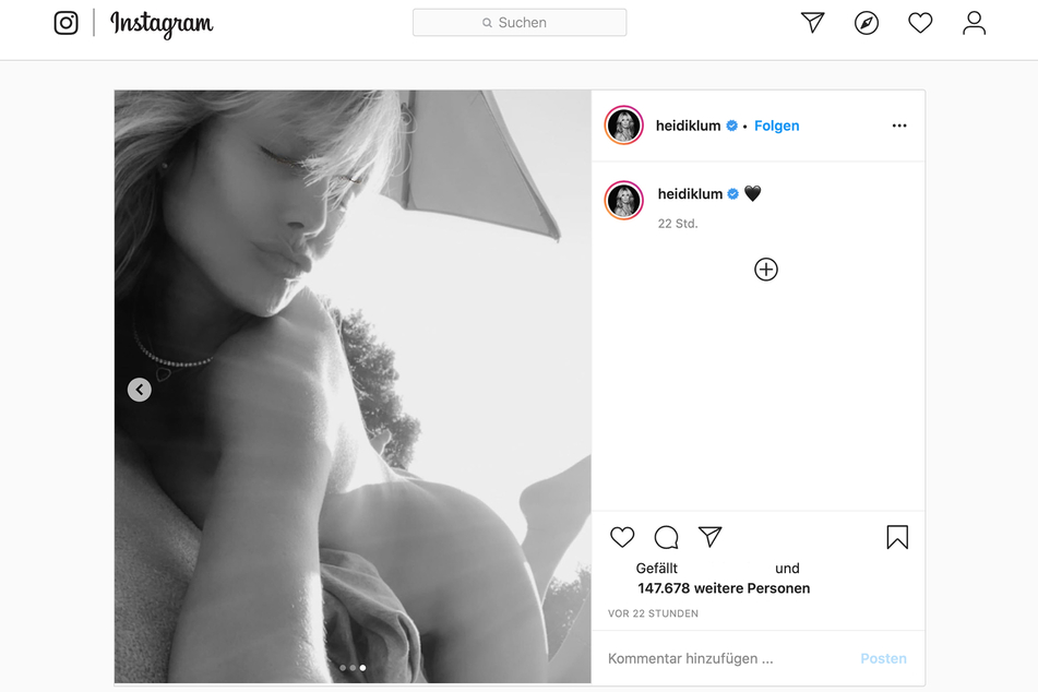 Heidi Klum teilte auf Instagram Nacktfotos von sich.