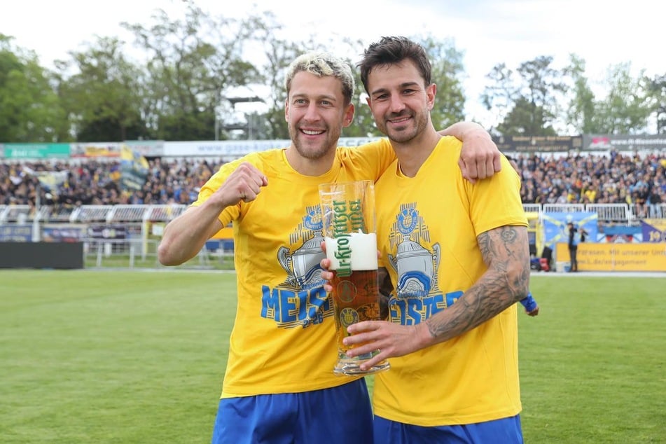 David Grözinger (27, l.) verlässt Lok Leipzig mit sofortiger Wirkung.