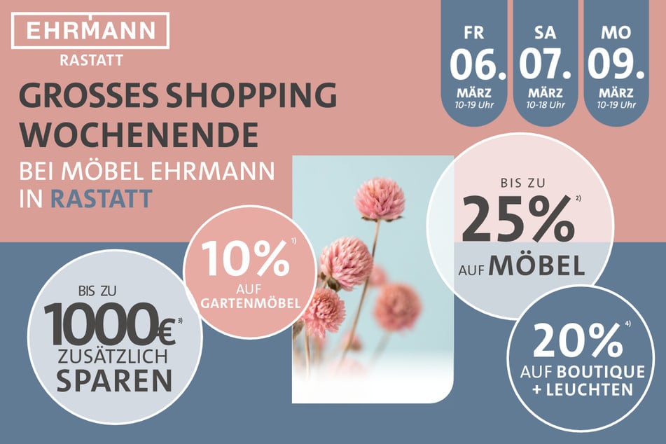 Lust zu sparen? Dann lohnt sich der Besuch bei Möbel Ehrmann gerade doppelt!