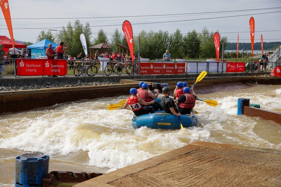 Im Kanupark Markkleeberg gab es einige Stromschnellen und Wasserwalzen zu überstehen.