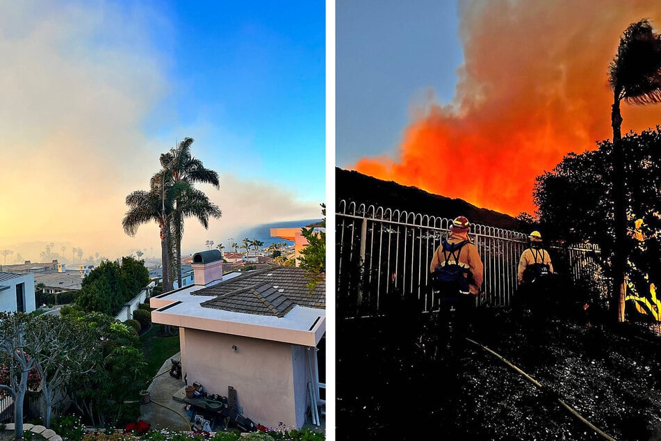 Hundreds of residents were told to evacuate after a large brush fire broke out in the Emerald Bay area of Laguna Beach.