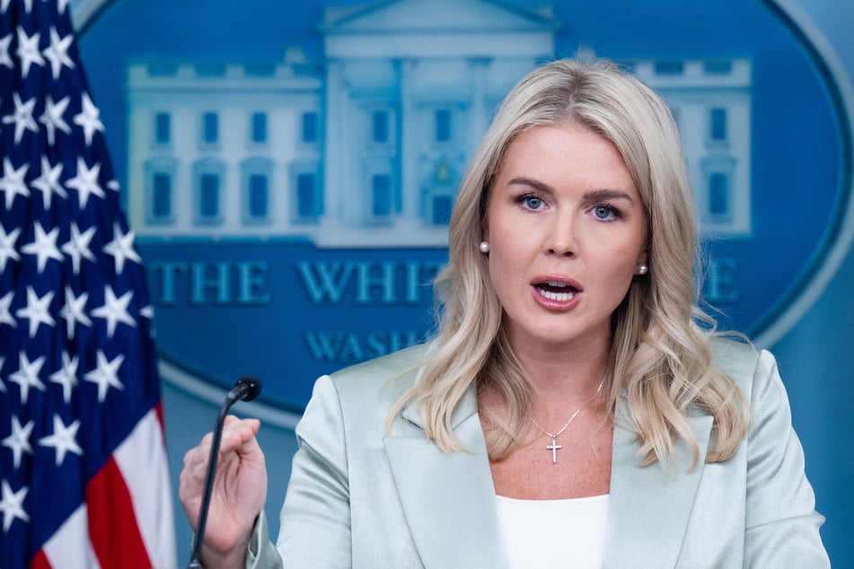 White House Press Secretary Karoline Leavitt speaks during a press briefing in the Brady Briefing Room of the White House in Washington, DC, on Tuesday.
