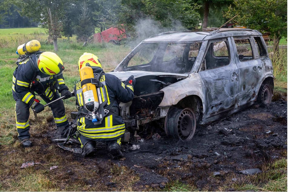 Vom Skoda ist nicht mehr viel übrig.