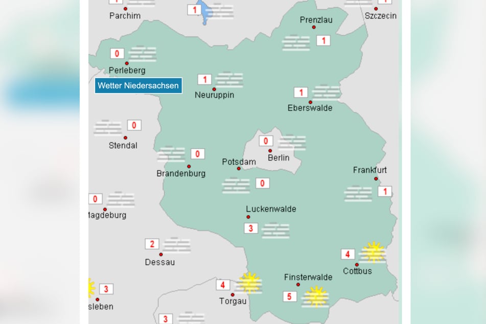 Am Samstag bleibt es bei Temperaturen von bis zu fünf Grad trocken.